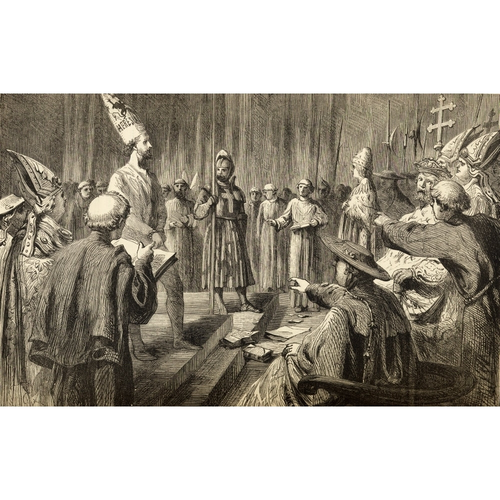 The Trial And Degradation Of John Huss In 1415. Jan Hus C.1369 To 1415 Aka John Image 1