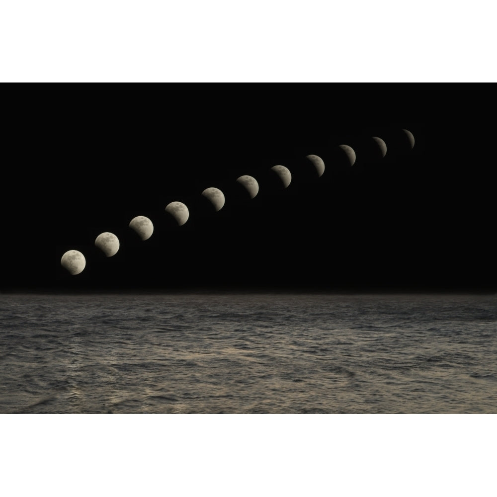 Lunar Eclipse In A Black Sky; Thunder Bay Ontario Canada Poster Print Image 2