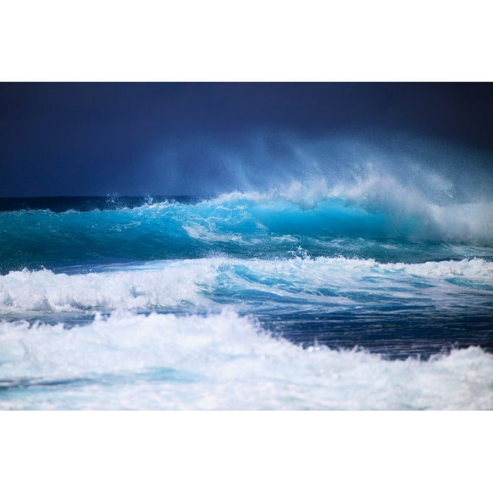 Hawaii Oahu Beautiful Wave Breaking. Poster Print Image 2