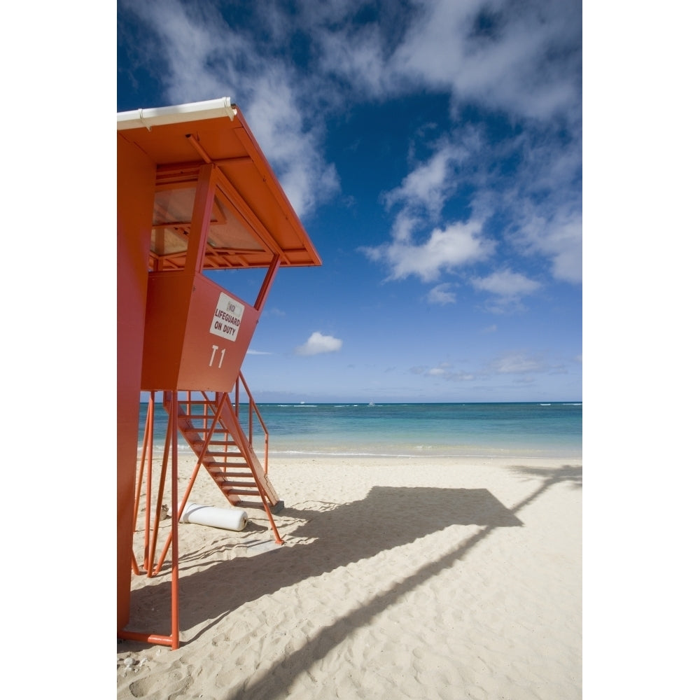 Hawaii Oahu Waikiki Beach Lifeguard Tower. Poster Print Image 2