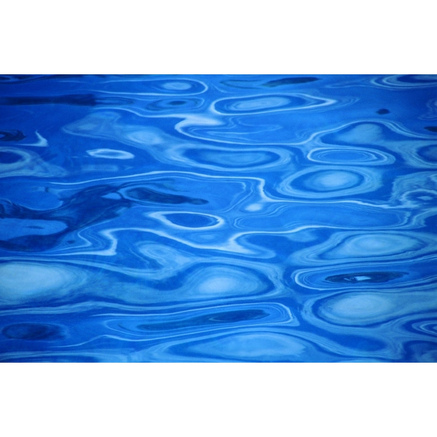 Water Surface Ripples In Vivid Blue. Poster Print Image 1