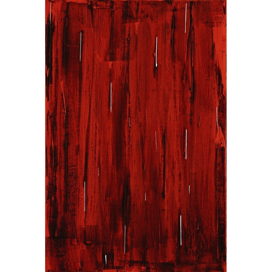 Rain Abstract Painting In Red And Black . Poster Print Image 1