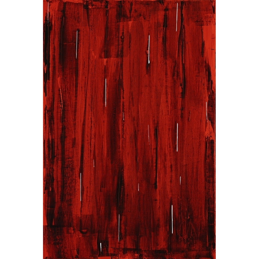 Rain Abstract Painting In Red And Black . Poster Print Image 2