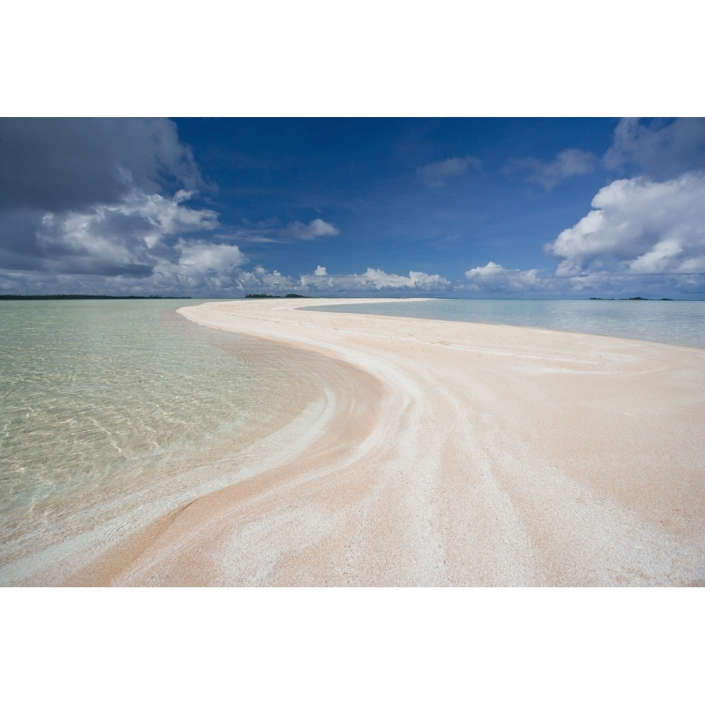 French Polynesia Tahiti Rangiroa Pink Sands Beach. Poster Print Image 1