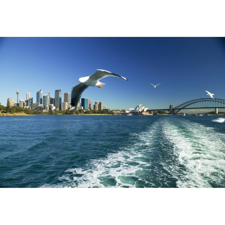 Australia View of Sydney harbor from ferry; Sydney Poster Print Image 1