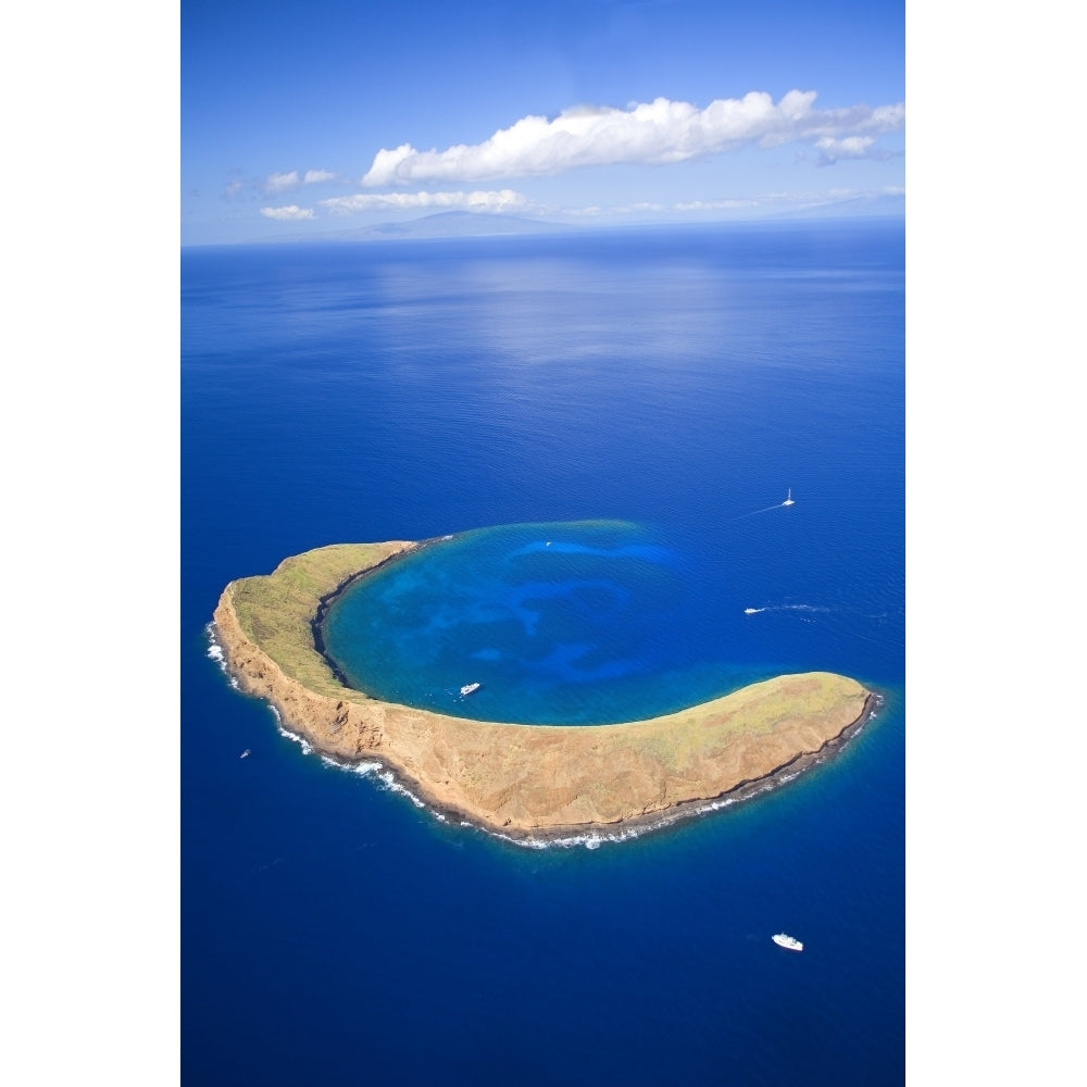 Hawaii Maui Molokini Crater Aerial View. Poster Print Image 2