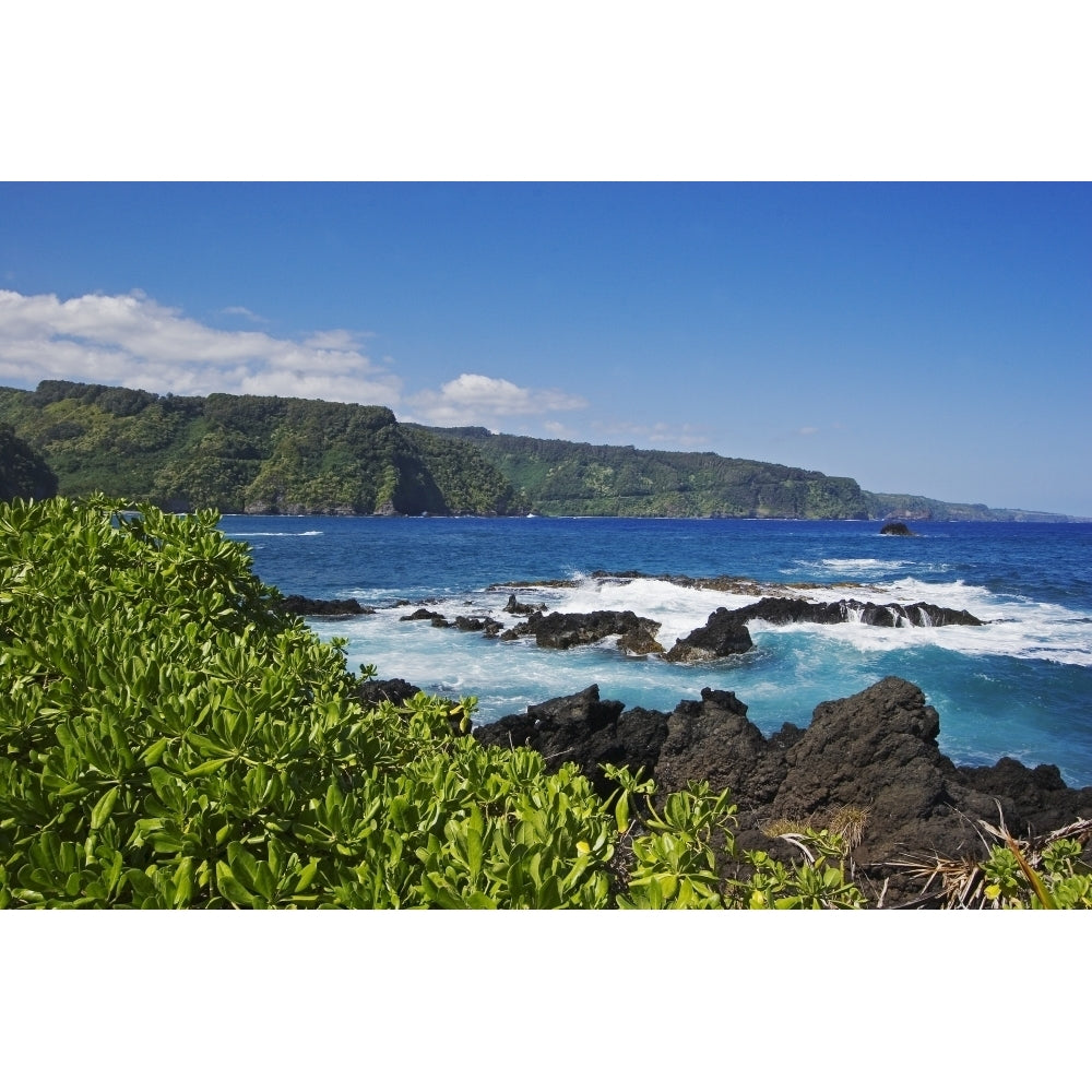 USA Hawaii Islands Maui View of Northern Coast along road to Hana; Keanae Peninsula Poster Print Image 2