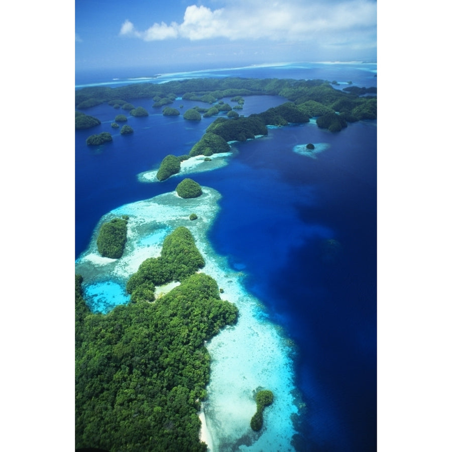 Micronesia Palau Rock Islands Aerial Poster Print Image 1