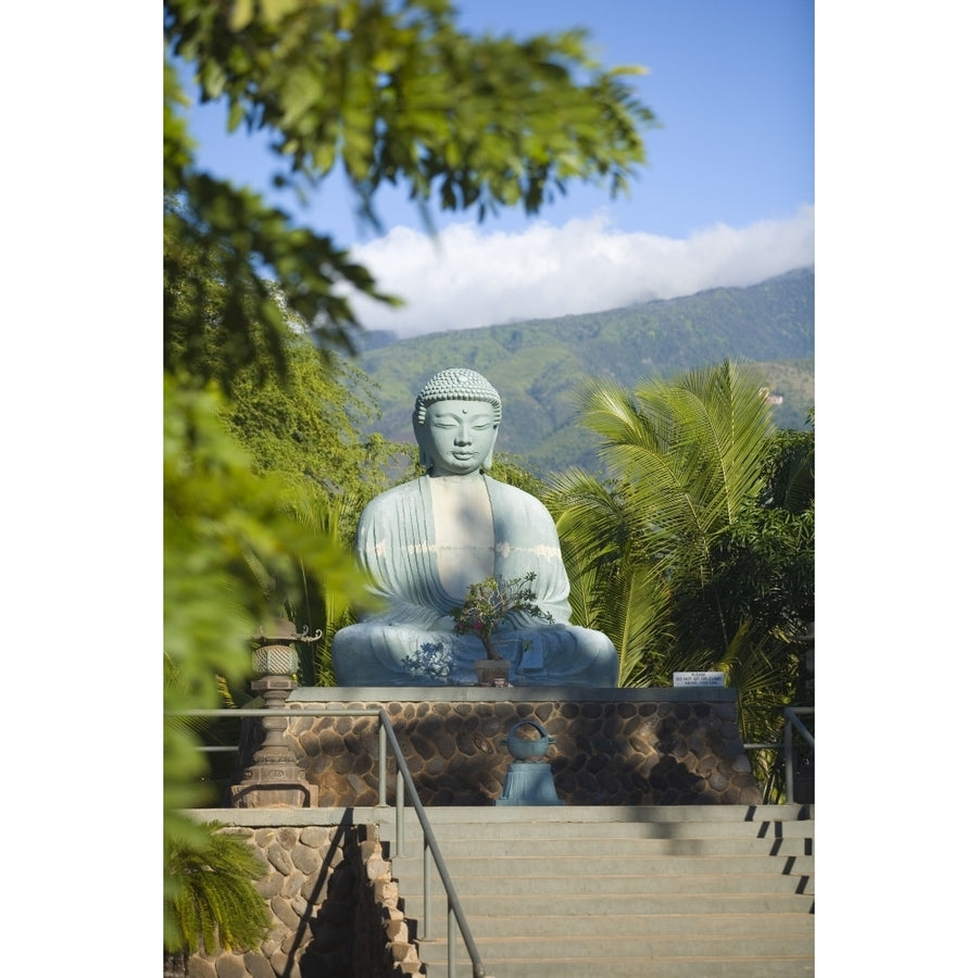 Hawaii Maui Lahaina Jodo Mission Buddha Statue. Poster Print Image 1