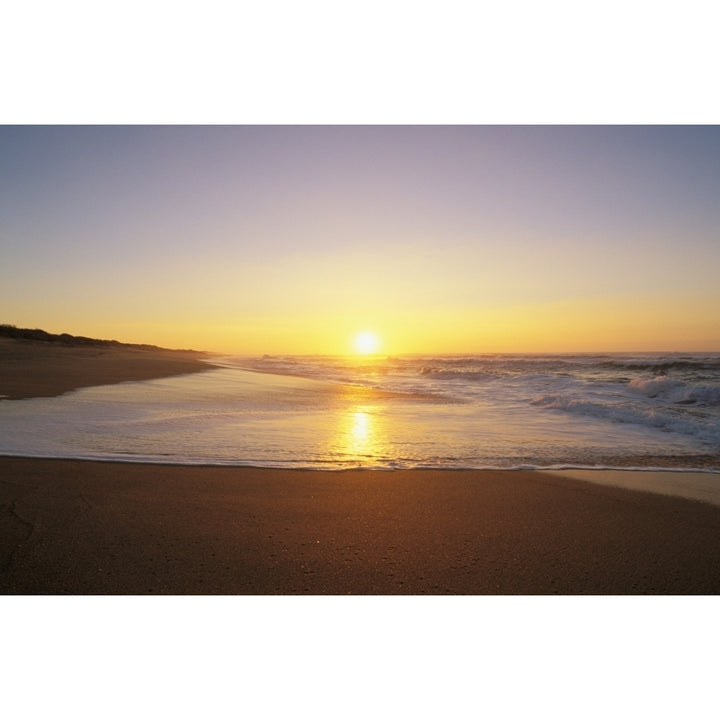 Hawaii Kauai Polihale Beach Beautiful Shoreline At Sunset. Poster Print Image 2