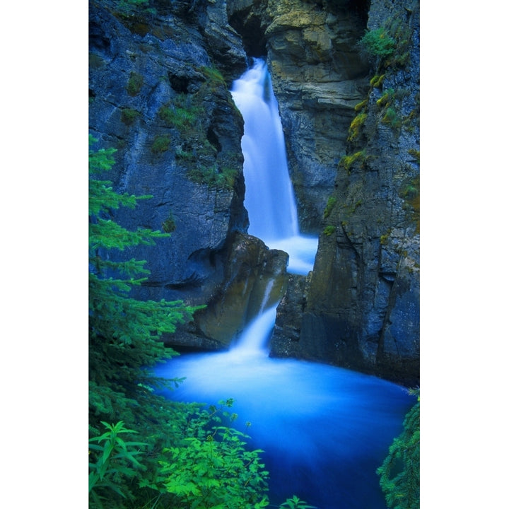 A Beautiful Waterfall Johnston Canyon Banff Alberta Canada Poster Print Image 2