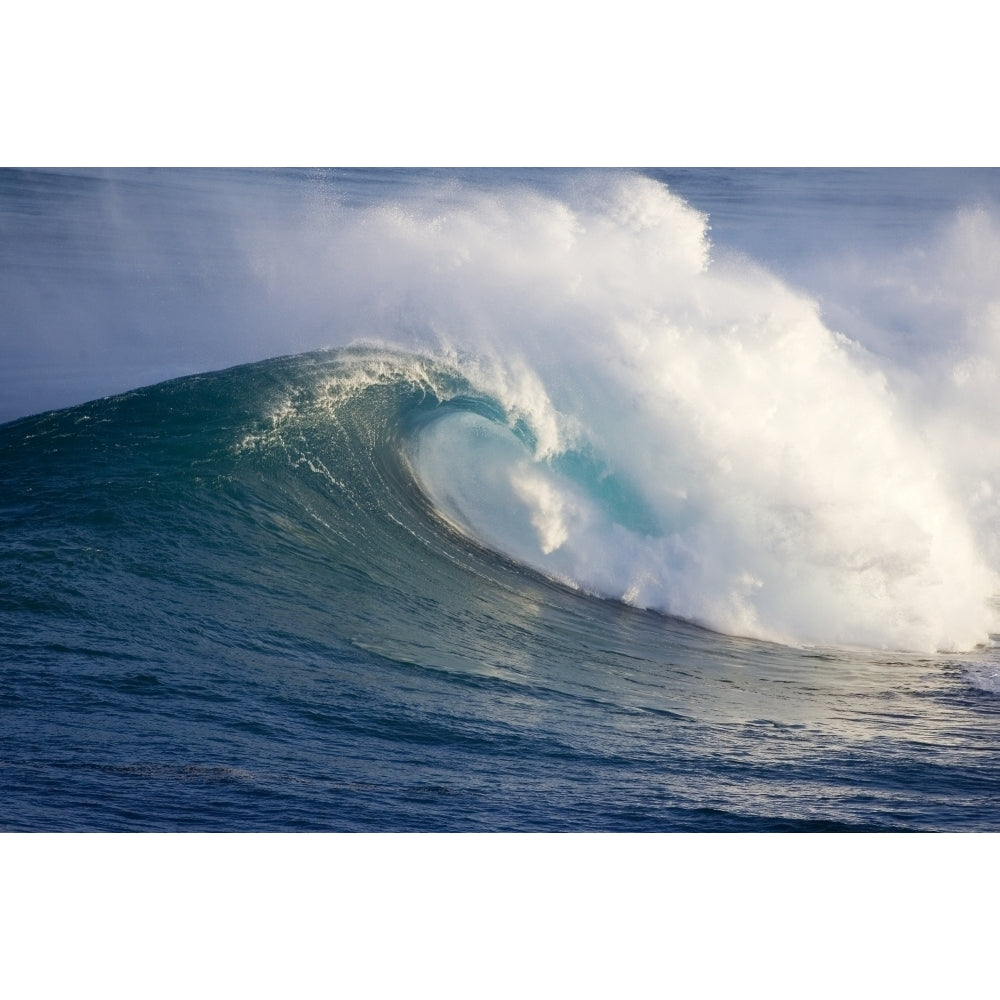 Hawaii Maui Large Wave Crashing At Jaws Well Known Surf Spot Poster Print Image 1