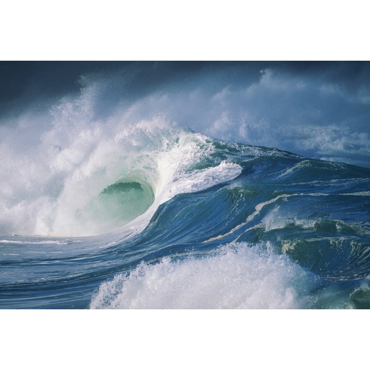 Turbulent Shorebreak Waves With Whitewash. Poster Print Image 2