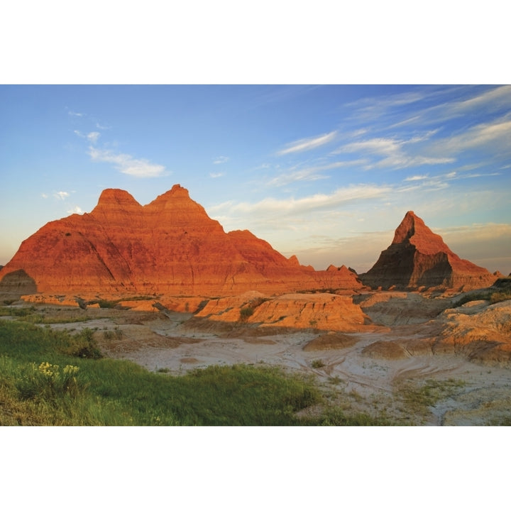 A Red Sunrise Illuminates The Hills In Badlands National Park; Dakota United States Of America Poster Print Image 1