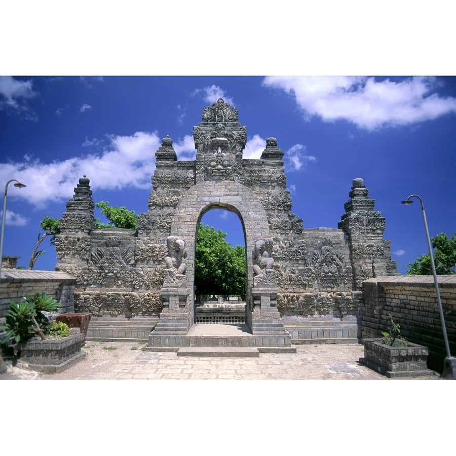 Indonesia Bali Ulu Watu Temple Outside Gateway Exterior Architecture A63H Poster Print Image 1