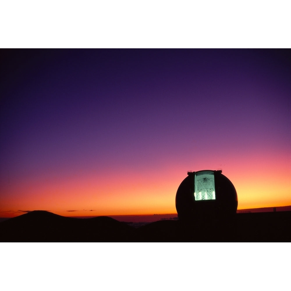 Hawaii Big Island Mauna Kea Keck Observatory Open Dome Twilight Dramatic Sky A44E by Peter French / Design Pics Image 1