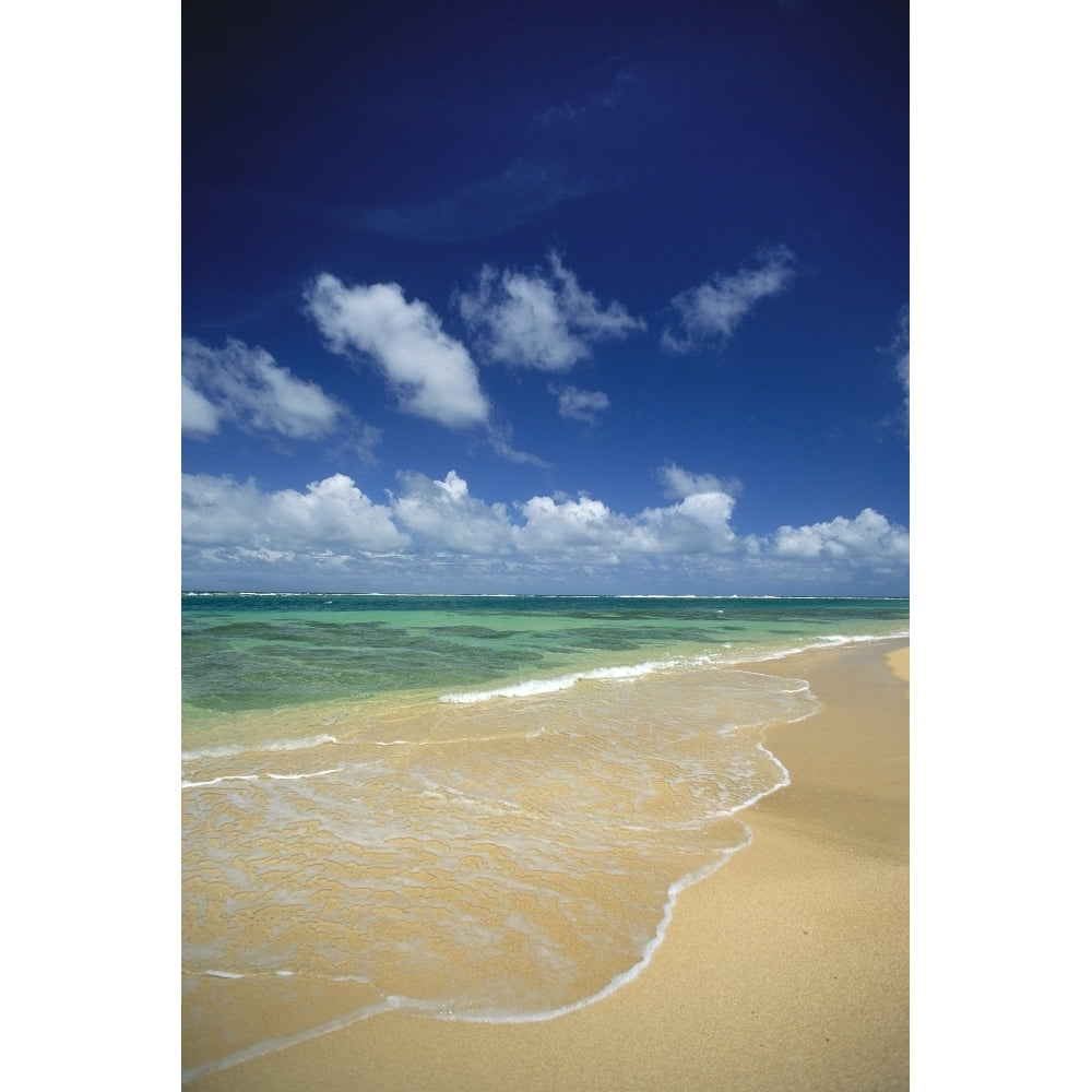 Hawaii Kauai North Shore Clear Shoreline Sand At Haena Beach A32A Poster Print Image 2