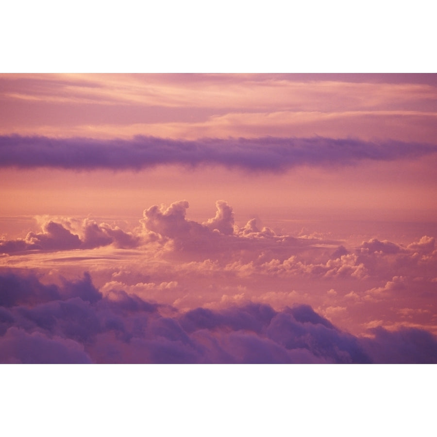 Hawaii Maui Haleakala Pink And Purple Afternoon Cloud Formations Poster Print Image 1