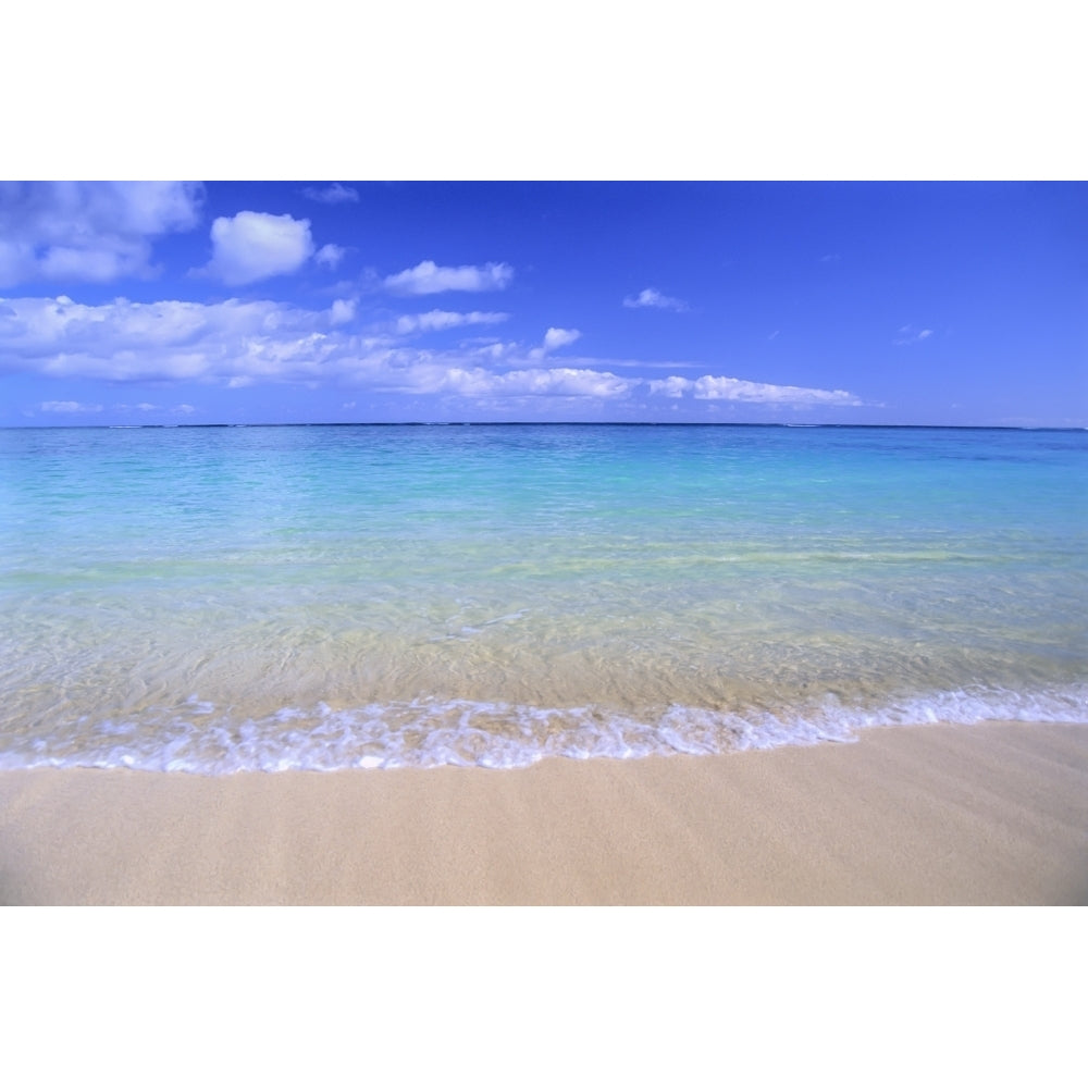 View Clear Shoreline Ocean Water Turquoise Horizon Blue Sky With Clouds by Bill Brennan / Design Pics Image 1