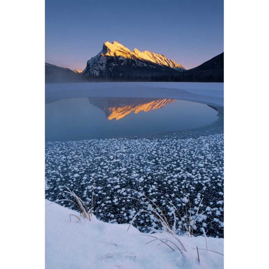 Fv3542 Natural Moments Photography; Icy Lake Mountains In Background Poster Print Image 1