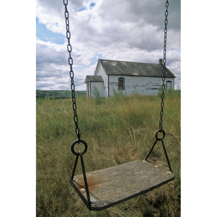 Swing At Old School House Quappelle Valley Saskatchewan Poster Print Image 1