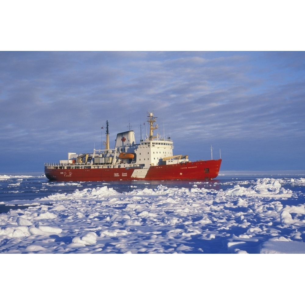 Canadian Coast Guard Icebreaker In The Sea Between Ellesmere Island And Greenland Poster Print Image 2