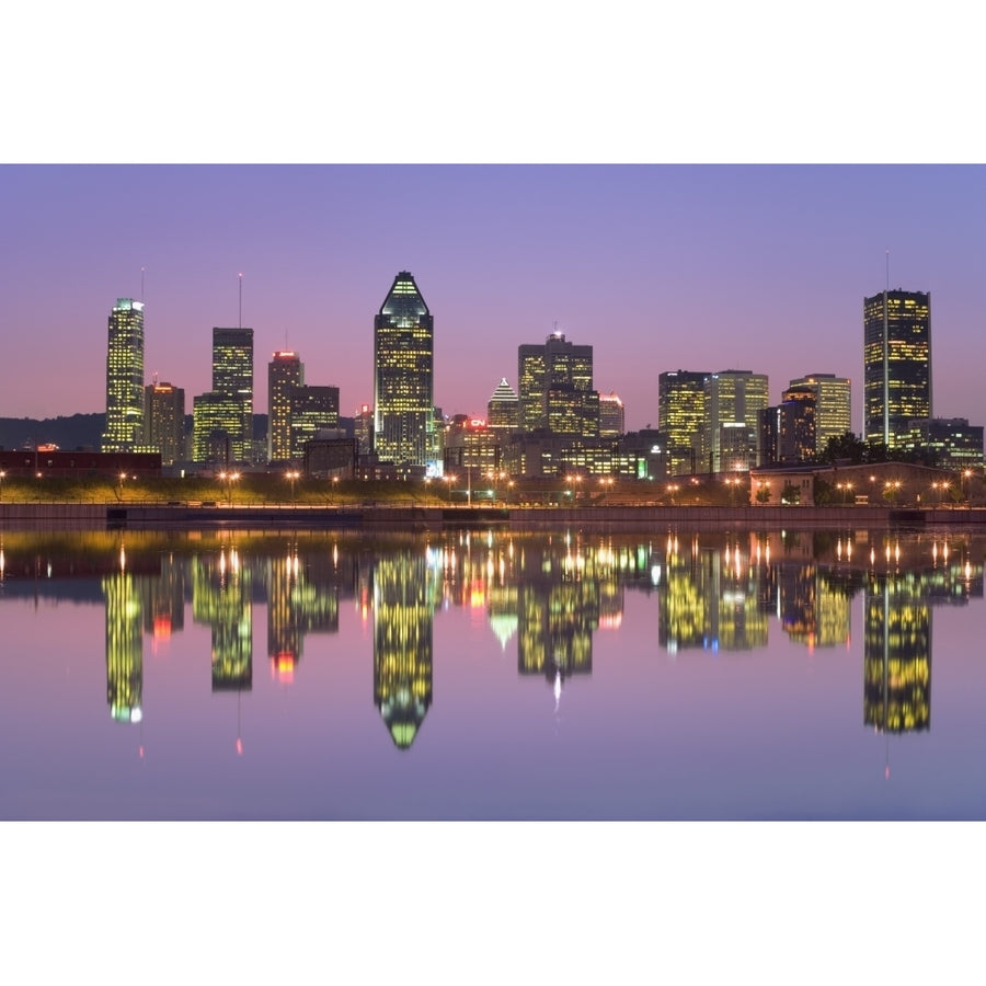 Skyline At Twilight Montreal Quebec Poster Print Image 1