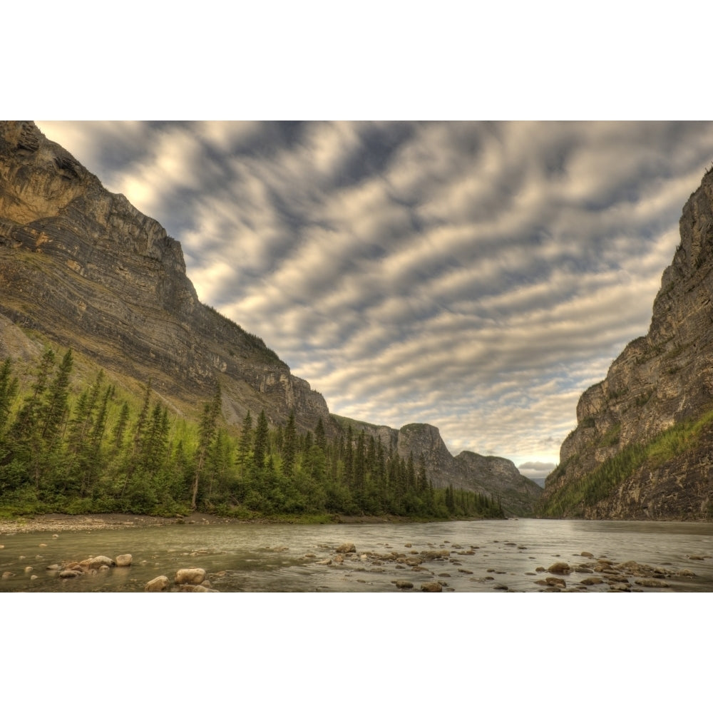 Second Canyon On South Nahanni River With River And Layered Clouds Nahanni National Park Northwest Territories Image 2