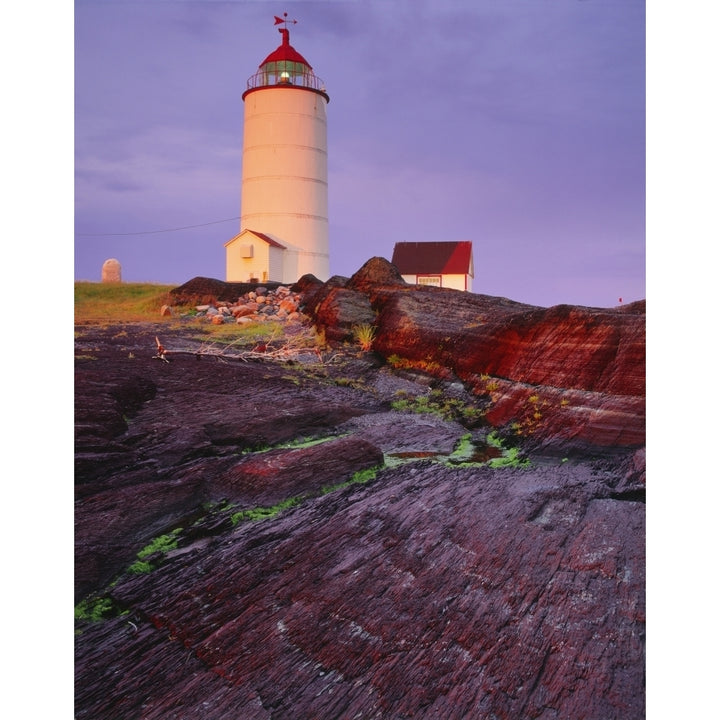 Lighthouse At Sunrise Bas-Saint-Laurent Quebec Poster Print Image 2