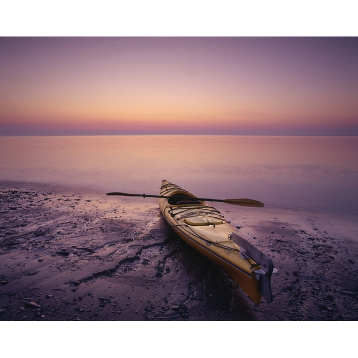 Kayak And Sea At Dawn At Pointe Carleton Anticosti Island Duplessis Quebec Poster Print Image 2