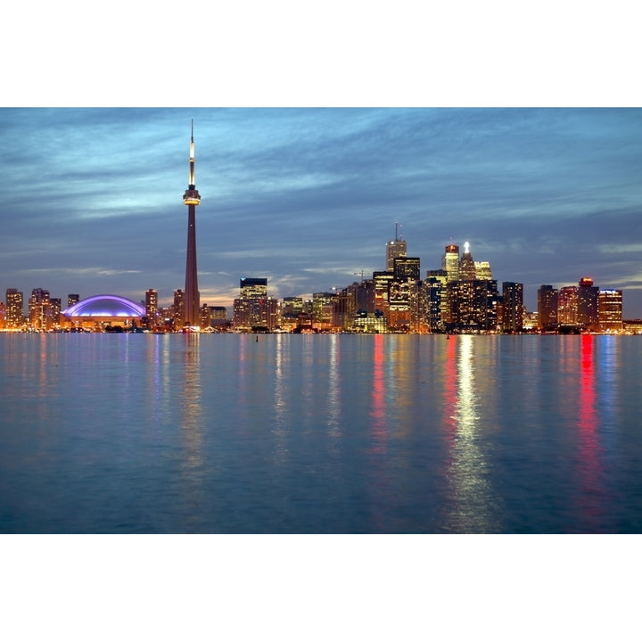 City Skyline At Dusk From Centre Island Toronto Ontario Poster Print Image 1