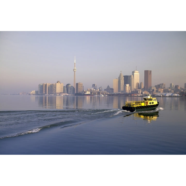 Tugboat And City Skyline Toronto Ontario Poster Print Image 1