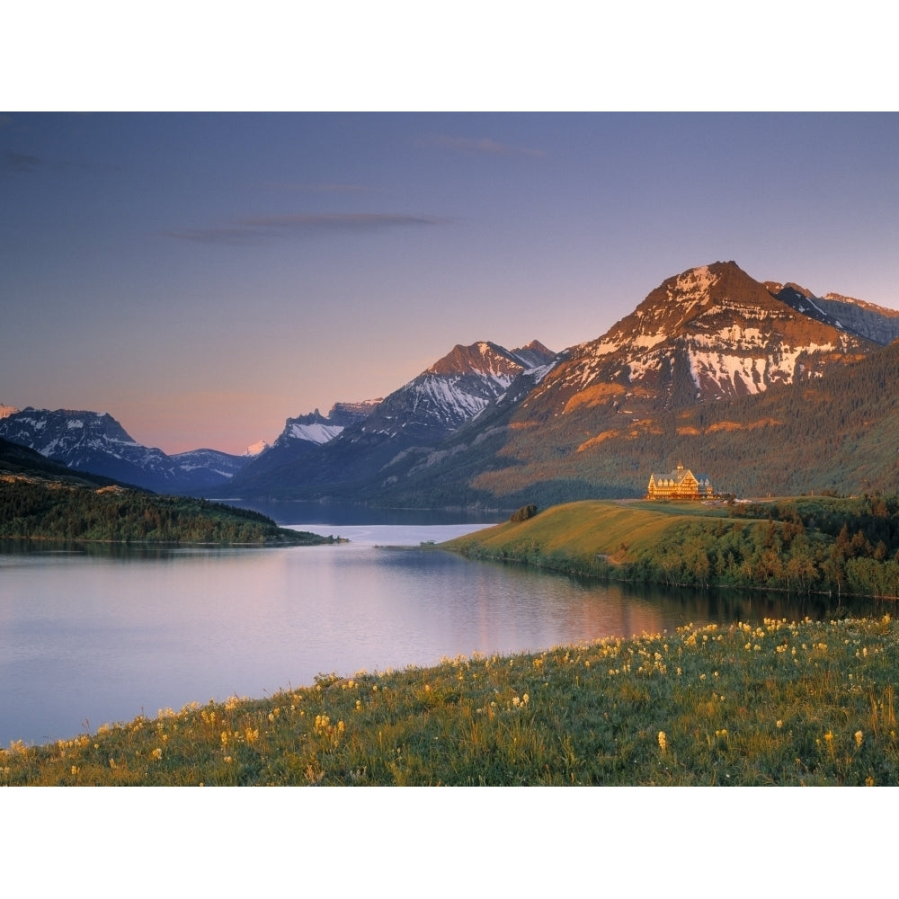 Prince Of Wales Hotel And Middle Waterton Lake Waterton Lakes National Park Alberta Canada Poster Print Image 1