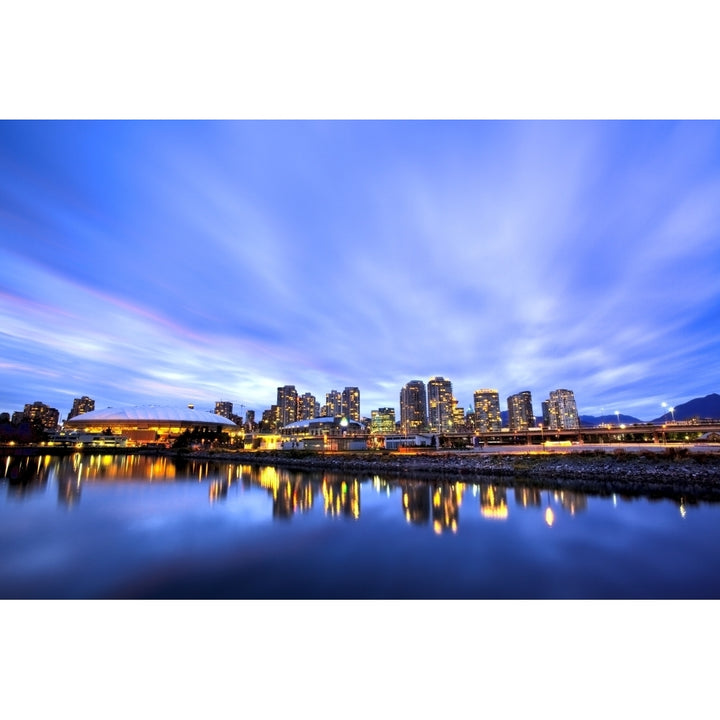 Downtown And Bc Place Stadium Venue For 2010 Winter Olympics False Creek Vancouver British Columbia Print Image 1