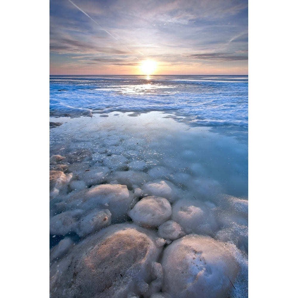 Pancake Ice And Ball Ice On Lake Winnipeg During Spring Thaw Grand Beach Provincial Park Manitoba Print Image 1