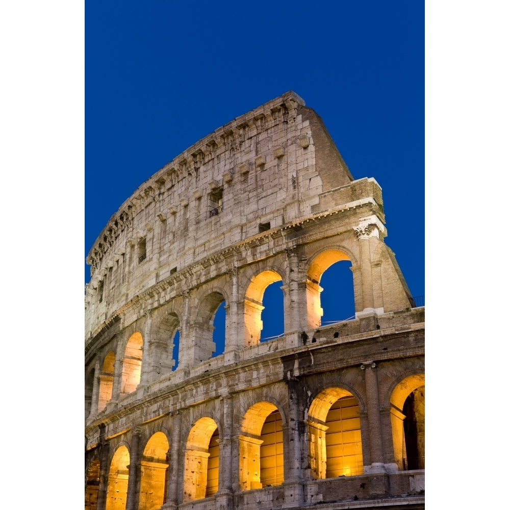 Exterior View Of The Coliseum Amphitheatre At Night Rome Italy Poster Print Image 2