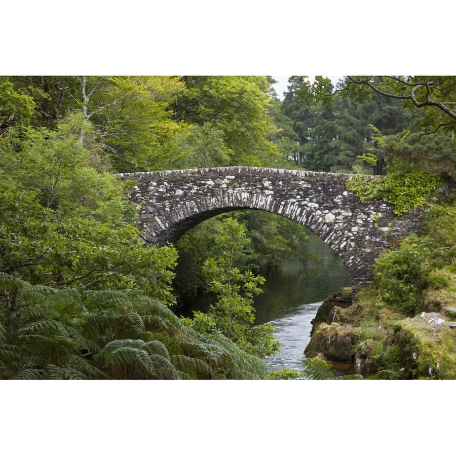 A Stone Bridge Crossing A River; Argyl Scotland Poster Print Image 1