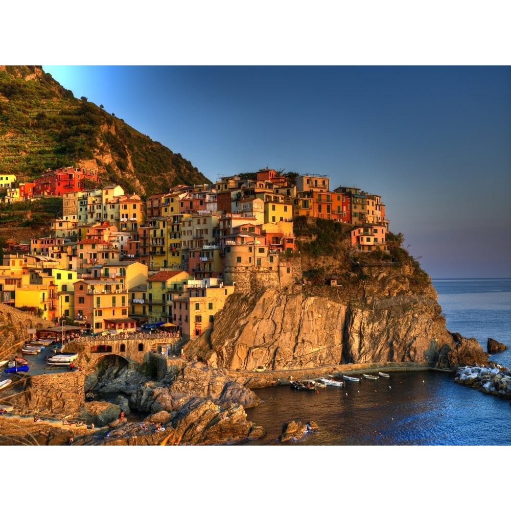 Sunset On Manarola Italy Poster Print Image 1