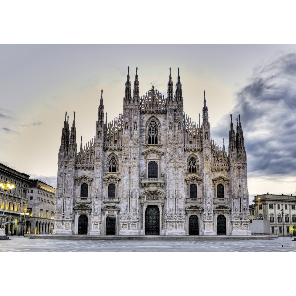 Early Morning On Il Duomo Near Piazza Del Duomo Milan Italy Poster Print Image 2