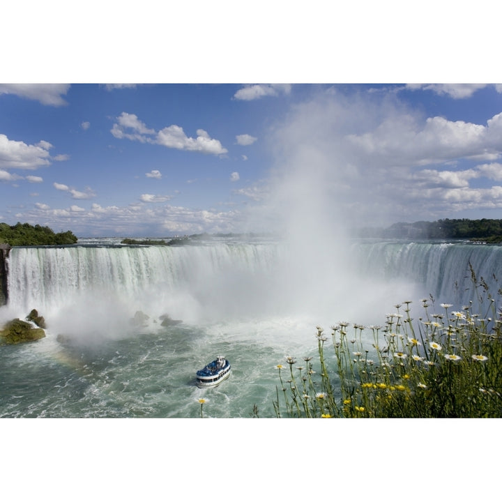 Horseshoe Falls With Maid Of The Mist Boat Niagara Falls Ontario Canada Poster Print Image 2