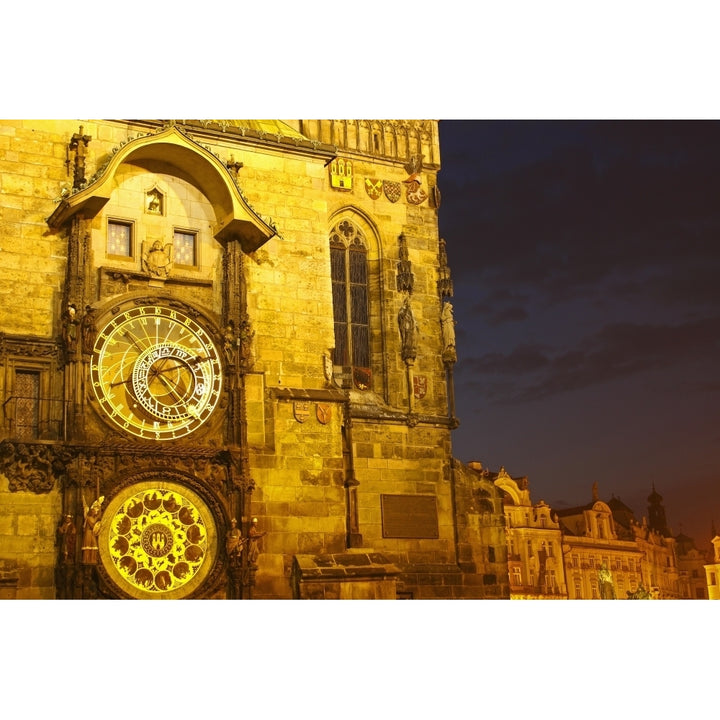 Night Lights Of The Astronomical Clock On The Old Town Hall In The Old Town Square Or Stare Mesto; Prague Czech Republi Image 2