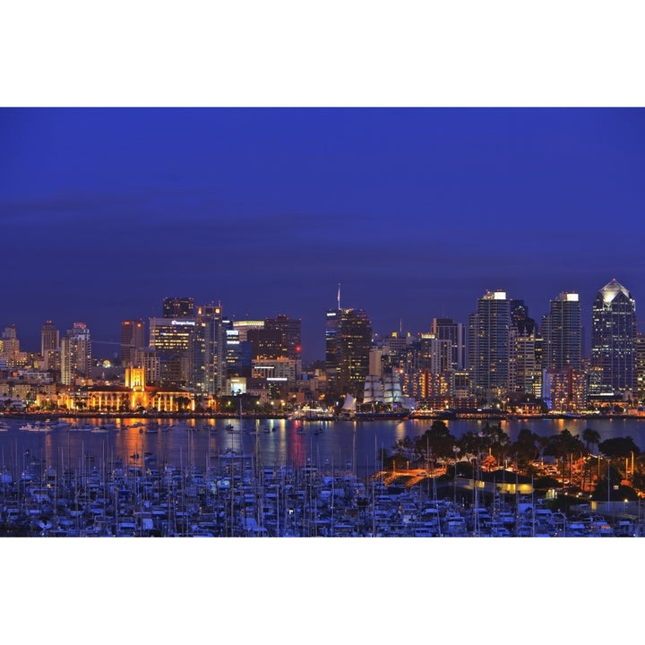 Aerial View Of San Diego Skyline With Harbor Island Boats In The Foreground; San Diego California United States of Ame 1 Image 1