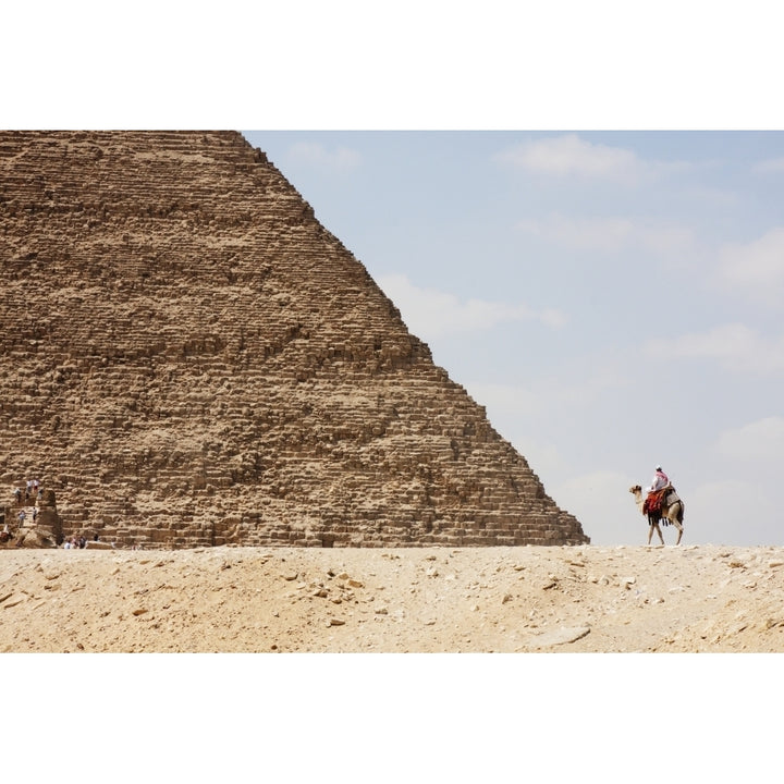 Great Pyramid Of Khufu And Camel Driver Giza Al Jizah Egypt Poster Print Image 1