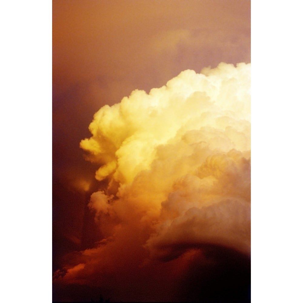 Large Yellow Sunset Storm Cloud Poster Print Image 1