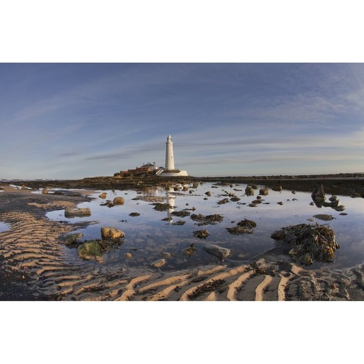 Lighthouse On St. Marys Island; Northumberland England Poster Print Image 1