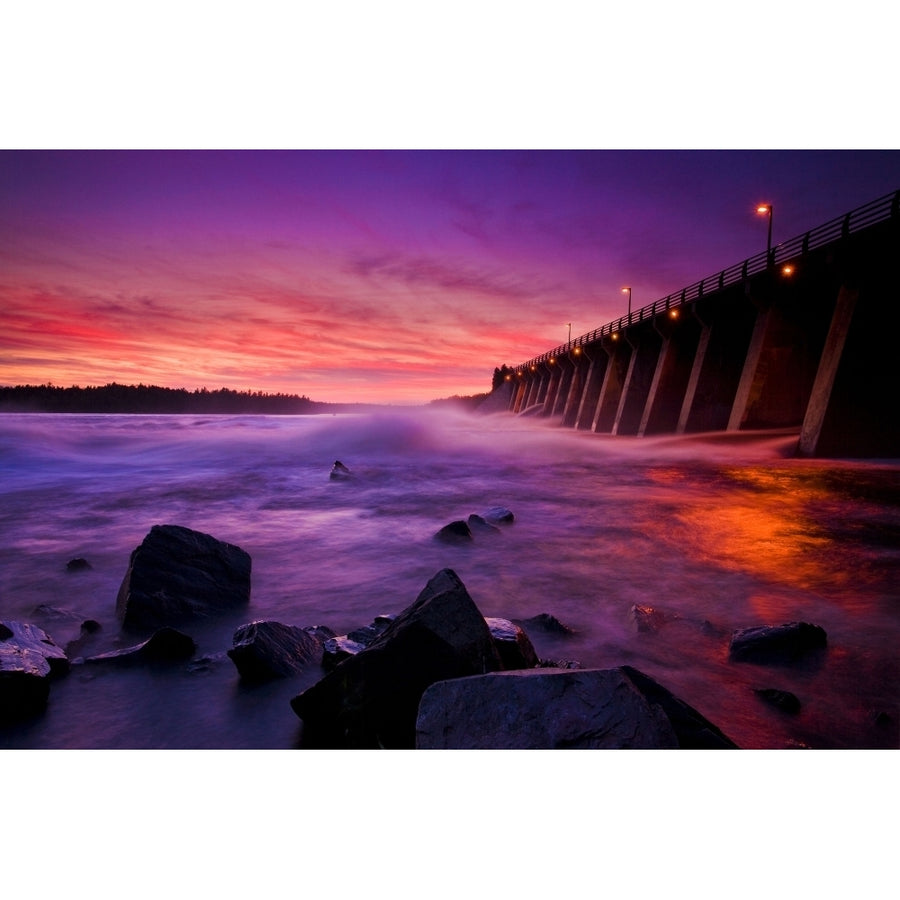 Anglier Dam At Sunset Temiscamingue Quebec Poster Print Image 1