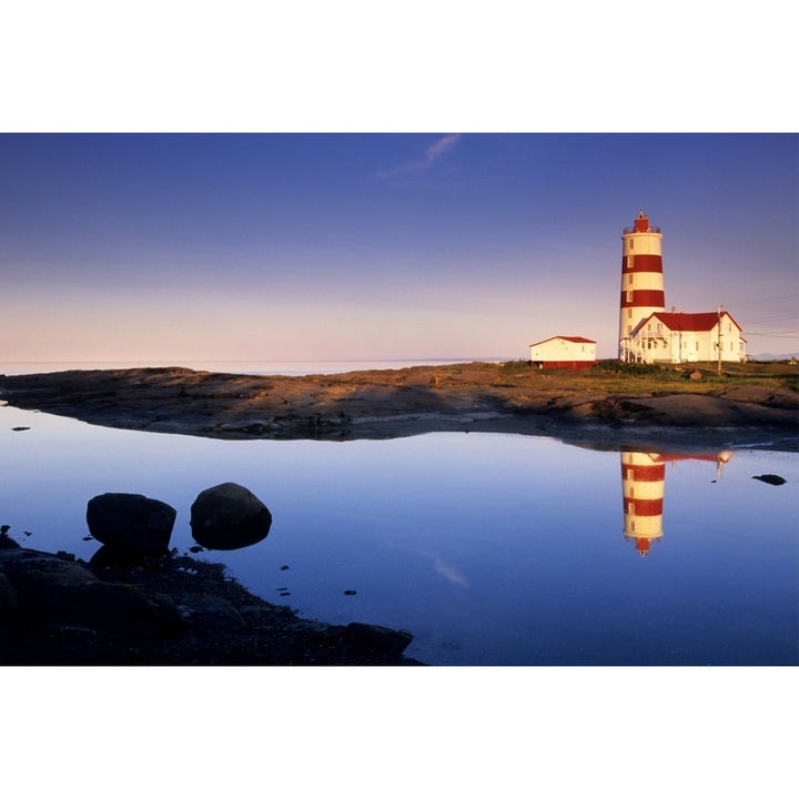 Lighthouse Pointe-Des-Monts St-Lawrence River Quebec Poster Print Image 1