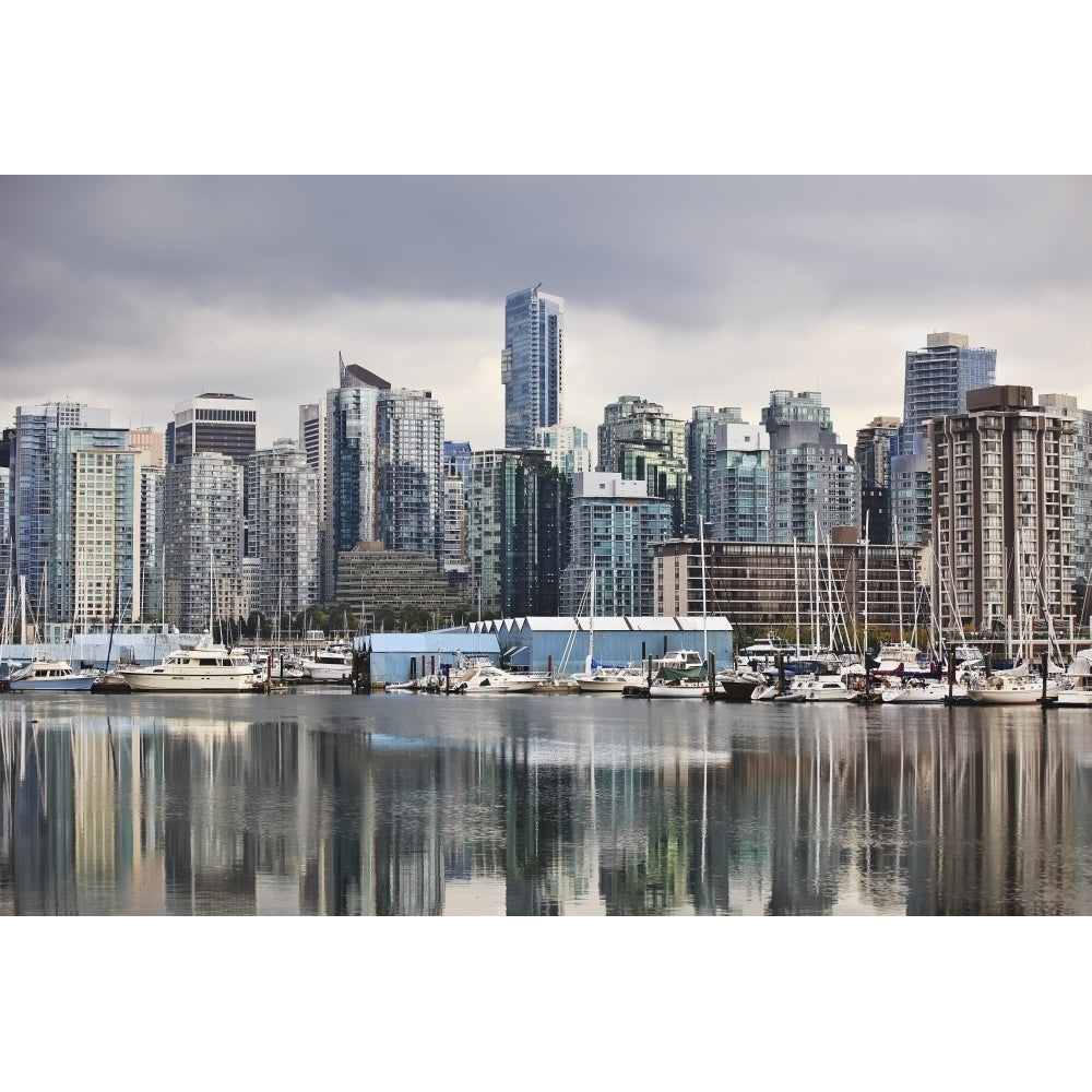 City Skyline And Coal Harbour; Vancouver British Columbia Canada Poster Print Image 1