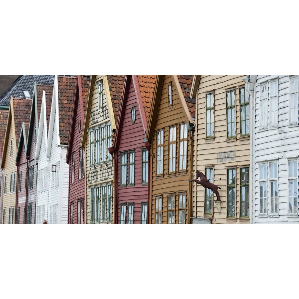 Colourful Houses In A Row; Bergen Norway Poster Print Image 1