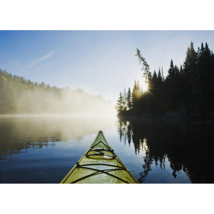 Front Of Kayak On Rushing River; Kenora Ontario Canada Poster Print Image 1